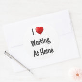 Ich arbeite bei Zuhause Runder Aufkleber (Umschlag)