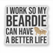 Ich arbeite, damit meine Bärenin ein schöneres Leb Aufkleber (Vorderseite)