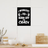 Ich arbeite daran, das verrückte - lustige Fitness Poster (Küche)