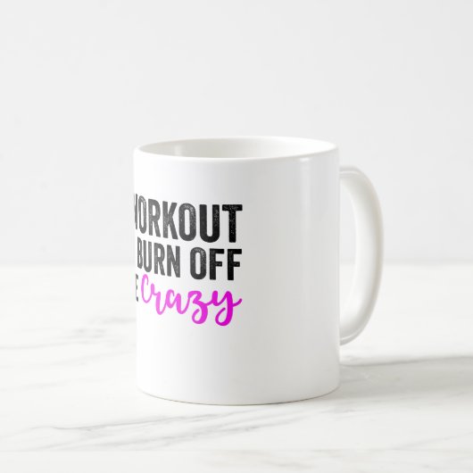 Ich arbeite daran, das verrückte - lustige Gym-Spr Kaffeetasse (VorderseiteRechts)