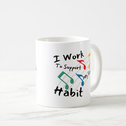Ich arbeite daran, meine Sing-Habit-Tasse zu unter Kaffeetasse (VorderseiteRechts)