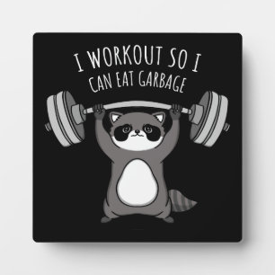 Ich arbeite daran, Müll zu essen - Funny Gym Racco Fotoplatte