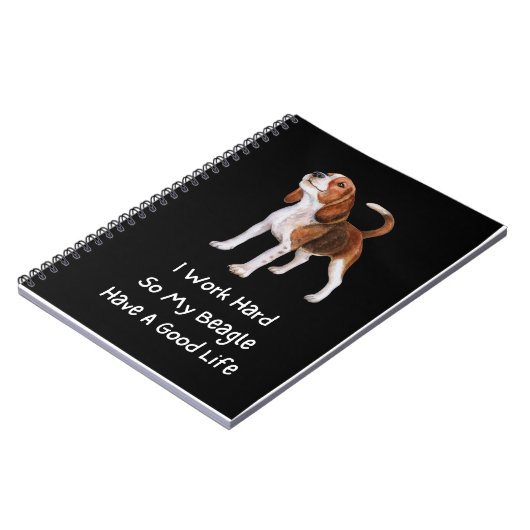 Ich arbeite fleißig, damit mein Beagle gut ist Notizblock (Linke Seite)