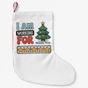 Ich arbeite für den Weihnachtsferien-Winter Kleiner Weihnachtsstrumpf