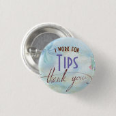 Ich arbeite für Spitze-Nahrungsmittelserver-Knopf Button (Vorne & Hinten)