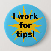 Ich arbeite für Tipps! Sternexplosion Button (Vorderseite)