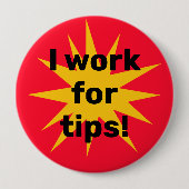 Ich arbeite für Tipps! Sternexplosion Button (Vorderseite)