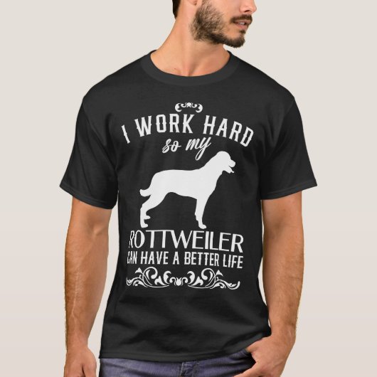 Ich arbeite Hard Dog Idea Rottweiler T-Shirt (Vorderseite)