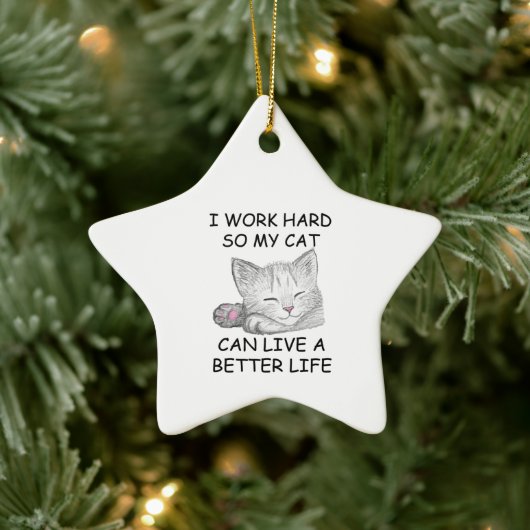 Ich arbeite Hard Keramik Ornament (Baum)