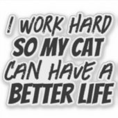 Ich arbeite hart aufkleber (Vorderseite)