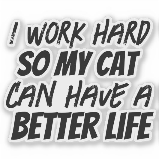 Ich arbeite hart aufkleber (Vorderseite)