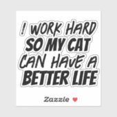 Ich arbeite hart aufkleber (Blatt)