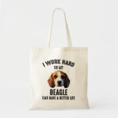 Ich arbeite hart, damit mein Beagle ein besseres L Tragetasche (Vorne)