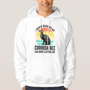 Ich arbeite hart, damit mein Cornish Rex ein besse Hoodie