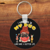 Ich arbeite hart, damit mein Mops ein besseres Leb Schlüsselanhänger (Vorderseite)