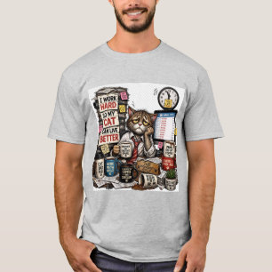 Ich arbeite hart, damit meine Katze besser leben k T-Shirt