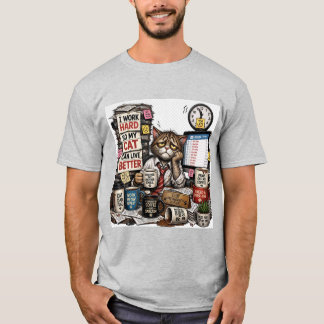 Ich arbeite hart, damit meine Katze besser leben k T-Shirt
