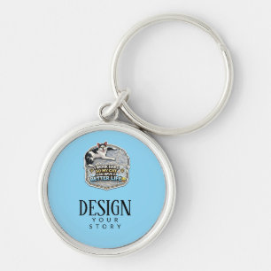 Ich arbeite hart, damit meine Katze ein besseres L Schlüsselanhänger