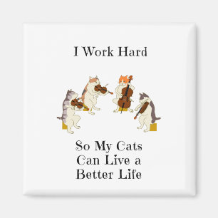 Ich arbeite hart, damit meine Katzen ein besseres Magnet