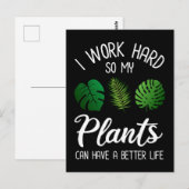 Ich arbeite hart, damit meine Pflanze ein besseres Postkarte (Vorne/Hinten)