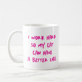 "Ich arbeite hart..." Funny Cat Lovers & Co-Worker Kaffeetasse