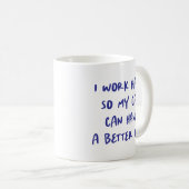 "Ich arbeite hart..." Funny Cat Lovers & Co-Worker Kaffeetasse (VorderseiteRechts)