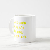 "Ich arbeite hart..." Funny Cat Lovers & Co-Worker Kaffeetasse (Vorderseite Links)