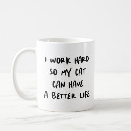 "Ich arbeite hart..." Funny Cat Lovers & Co-Worker Kaffeetasse