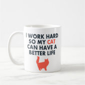 Ich arbeite hart funny Cat Zitat für Katzenliebhab Kaffeetasse (Links)