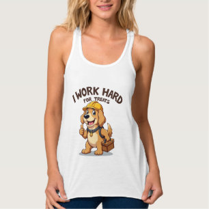 Ich arbeite hart für Leckereien Funny Golden Retri Tank Top