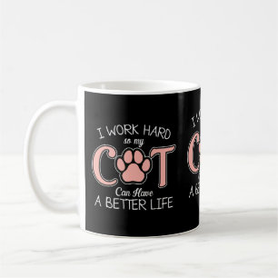 Ich arbeite hart für meine Katze Kitty Funny Cat M Kaffeetasse