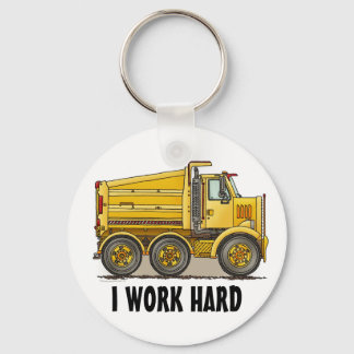Ich arbeite hart Highway Dump Truck Schlüsselkette Schlüsselanhänger