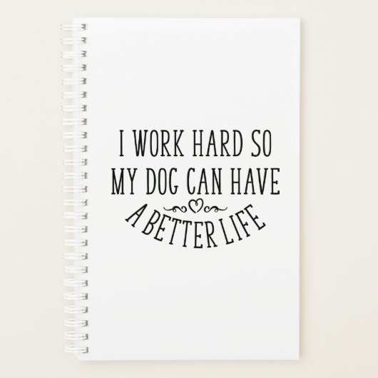 Ich arbeite hart Hund Mutter Wein Lover Planer (Vorderseite)