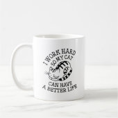Ich arbeite hart kaffeetasse (Links)