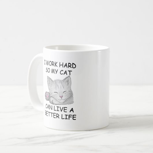 Ich arbeite hart kaffeetasse (Vorderseite Links)
