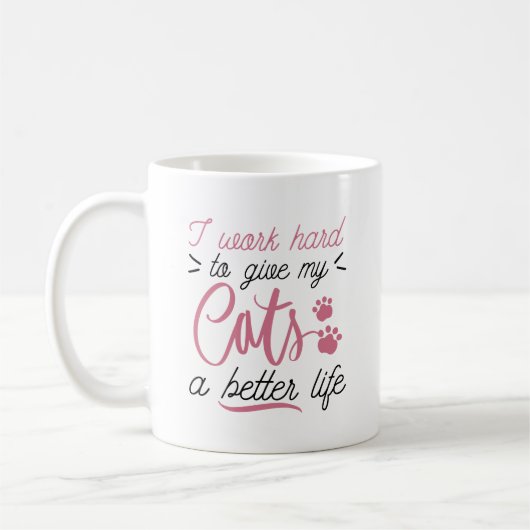 Ich arbeite hart kaffeetasse (Links)