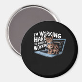 Ich arbeite hart oder arbeite kaum im Baseball ¾-S Magnet (Vorderseite/Rückseite)
