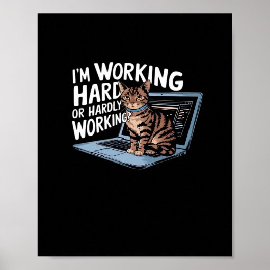 Ich arbeite hart oder arbeite kaum im Baseball ¾-S Poster (Vorne)
