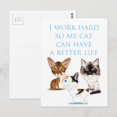 Ich arbeite hart postkarte (Vorne/Hinten)