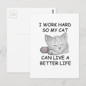 Ich arbeite hart postkarte (Vorne/Hinten)