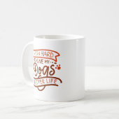 Ich arbeite harte Hunde Kaffeetasse (Vorderseite Links)