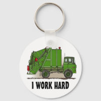 Ich arbeite harte Mülltransporter, grüne Schlüssel