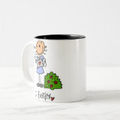 Ich arbeite im Garten Zweifarbige Tasse (Vorderseite Links)