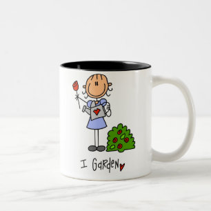 Ich arbeite im Garten Zweifarbige Tasse