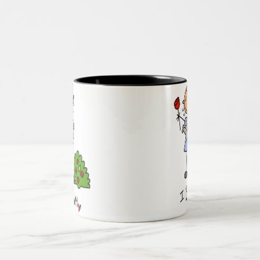 Ich arbeite im Garten Zweifarbige Tasse (Mittel)