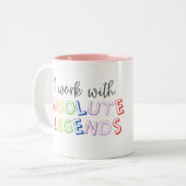 Ich arbeite mit absoluten Legenden Zweifarbige Tasse (Vorderseite Links)