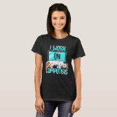 Ich arbeite mit Computern WFM Cat Mama Vater Kitte T-Shirt (Vorne ganz)