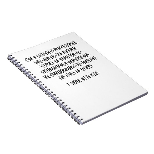 Ich arbeite mit Kindern Notizblock (Rechte Seite)