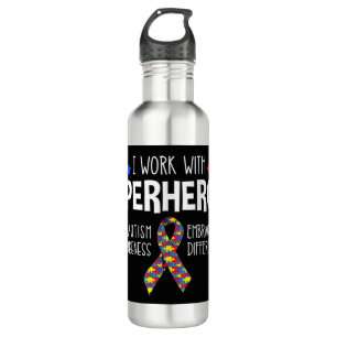 Ich arbeite mit Superhelden — Aufklärung über Auti Edelstahlflasche