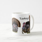 Ich arbeite mit Truthahntext Kaffeetasse (VorderseiteRechts)